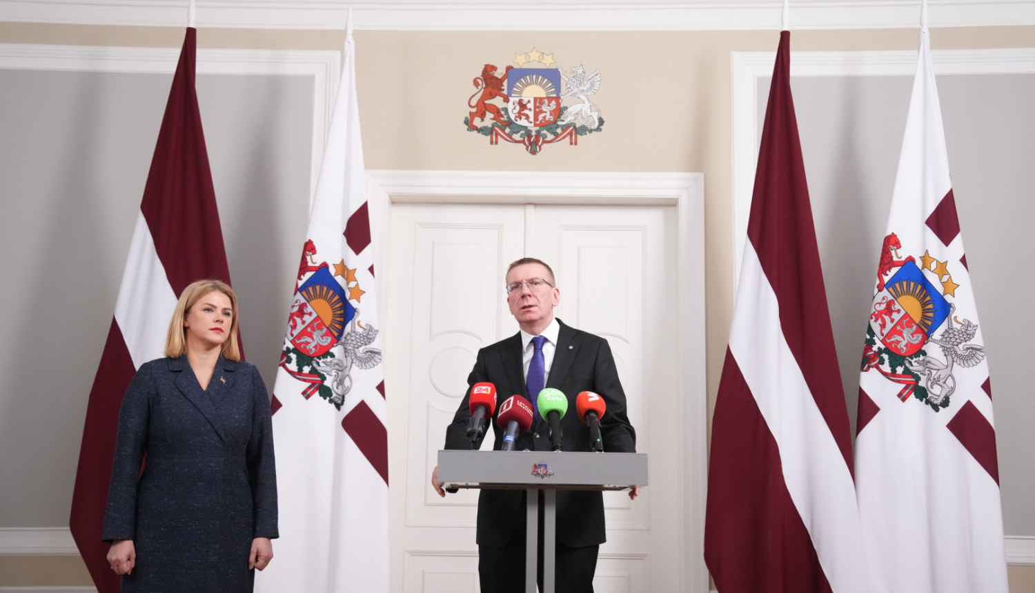 Valsts prezidenta Edgara Rinkēviča un Ministru prezidentes Evikas Siliņas preses konference