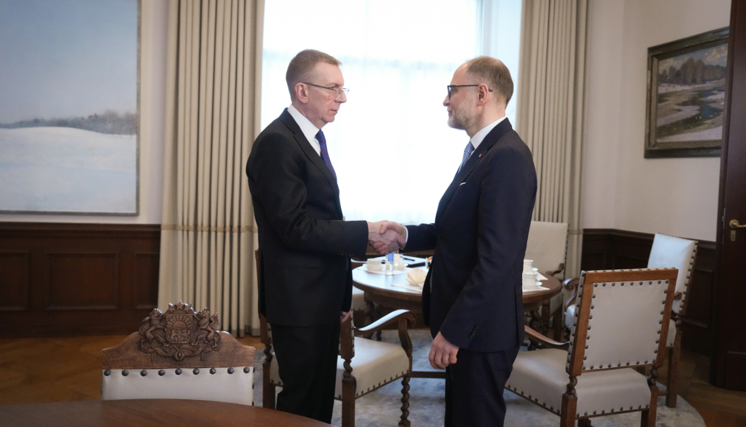 Valsts prezidenta Edgara Rinkēviča tikšanās ar aizsardzības ministru Andri Sprūdu