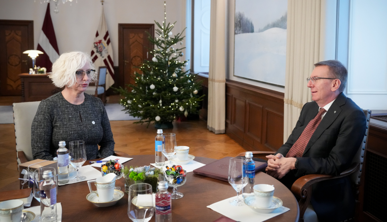 Valsts prezidenta Edgara Rinkēviča un Saeimas priekšsēdētājas Daigas Mieriņas tikšanās 