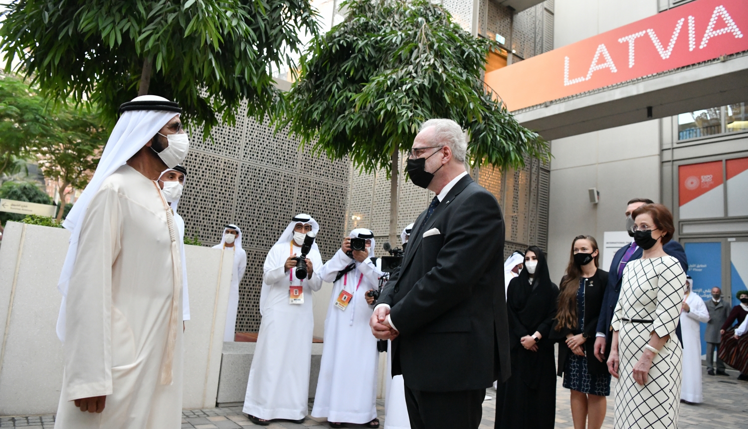 Dubaijas valdnieku V. A. Sheikh Mohammed bin Rashid Al Maktoum un Valsts prezidents Egils Levits