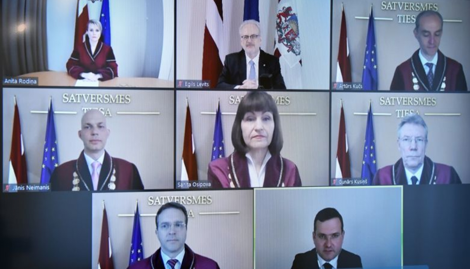 Tiešsaistes ceremonijā tiesneša zvērestu Valsts prezidentam dod Satversmes tiesas tiesnese Anita Rodiņa