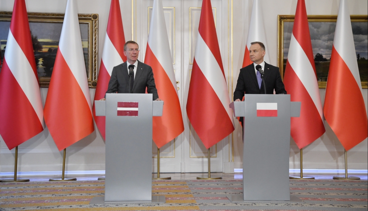 16.08.2023.Valsts prezidenta Edgara Rinkēviča darba vizīte Polijas Republikā. Tikšanās ar Polijas Republikas prezidentu Andžeju Dudu.