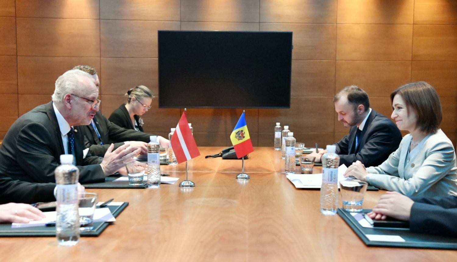 Valsts prezidents Egils Levits un Moldovas prezidente Maia Sandu