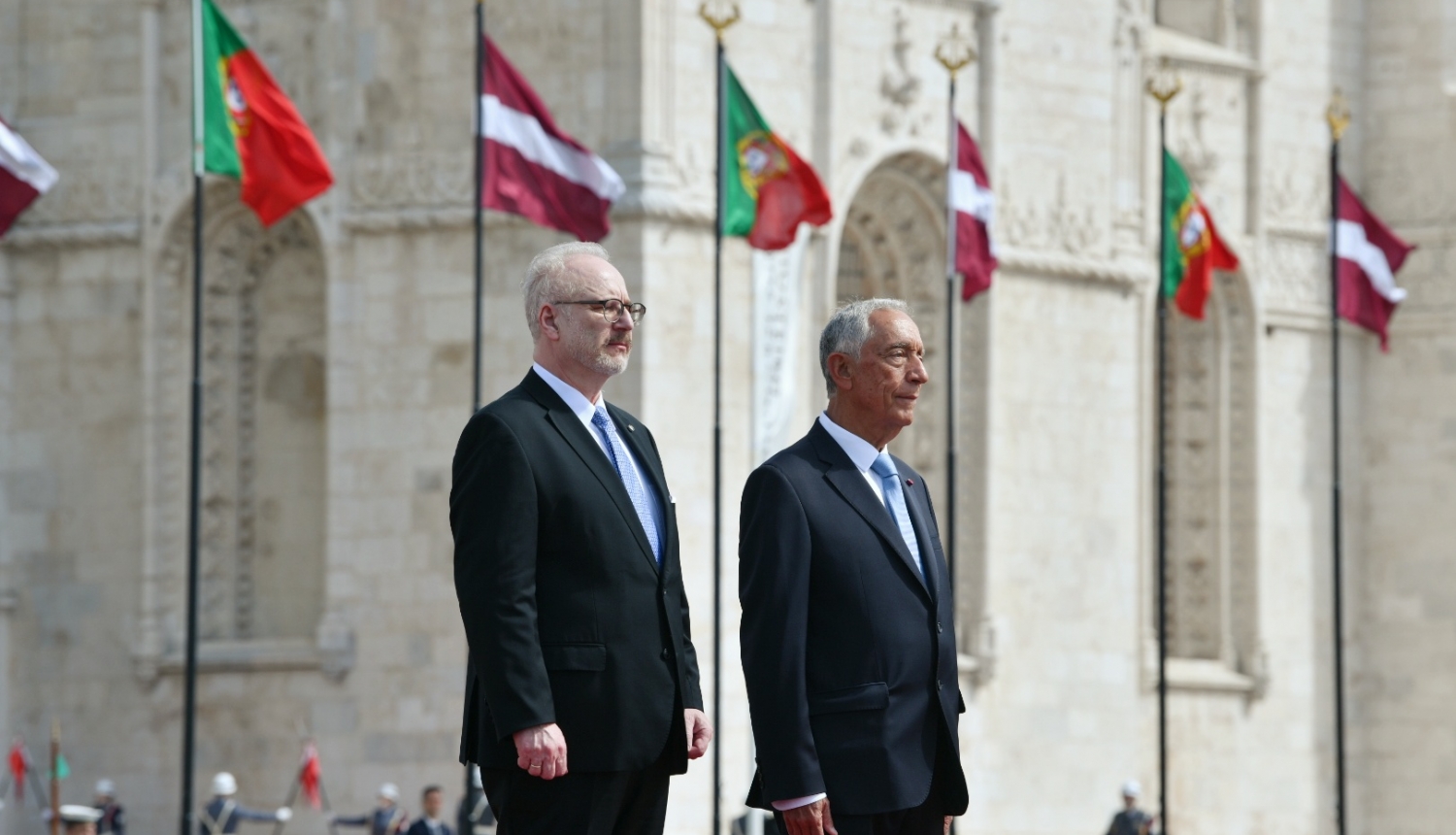 12.04.2023. Valsts prezidents Egils Levits atrodas valsts vizītē Portugālē. Oficiālā sagaidīšanas ceremonija.
