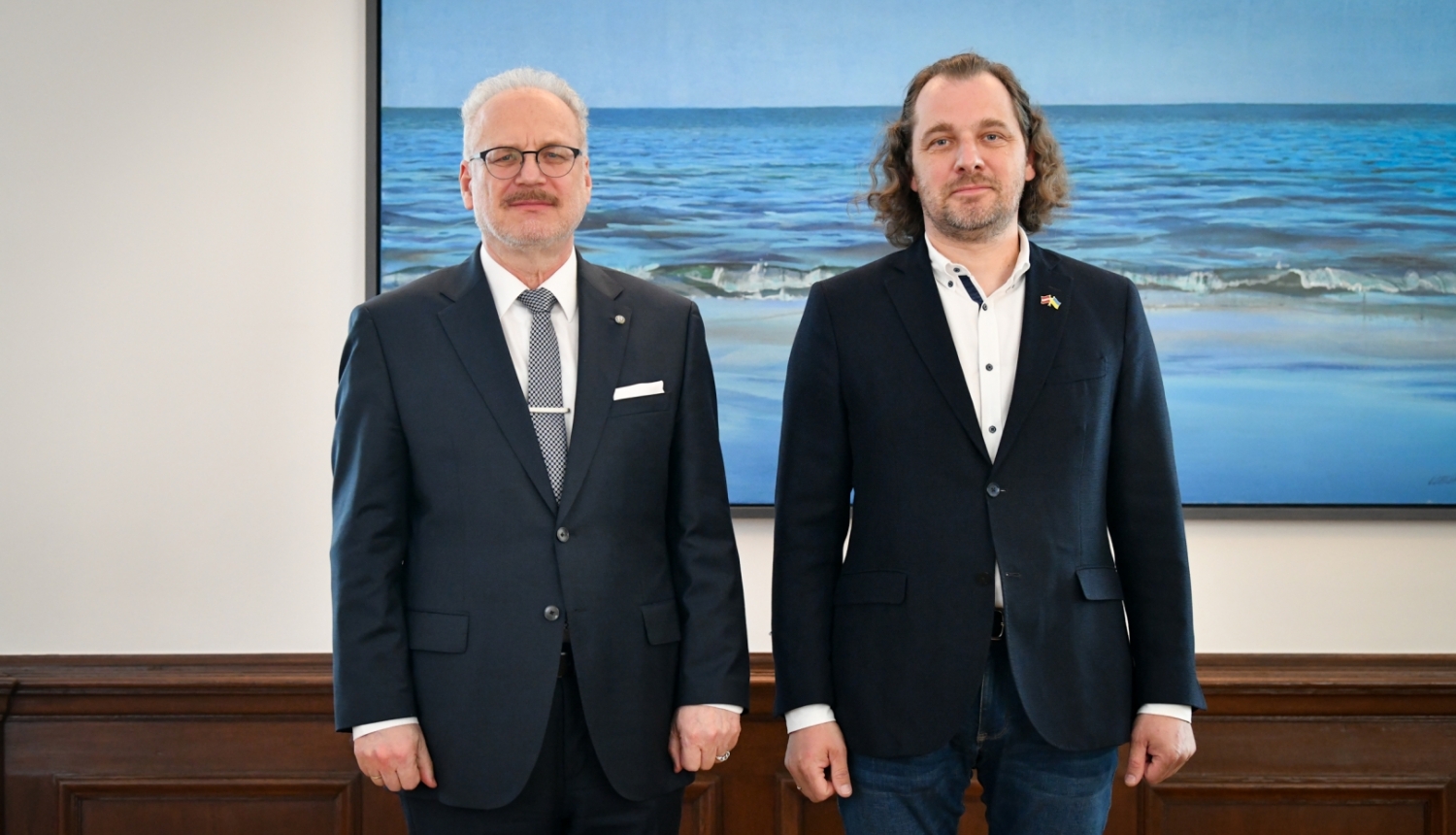 Valsts prezidents Egils Levits un Latvijas Darba devēju konfederācijas prezidents Andris Bite