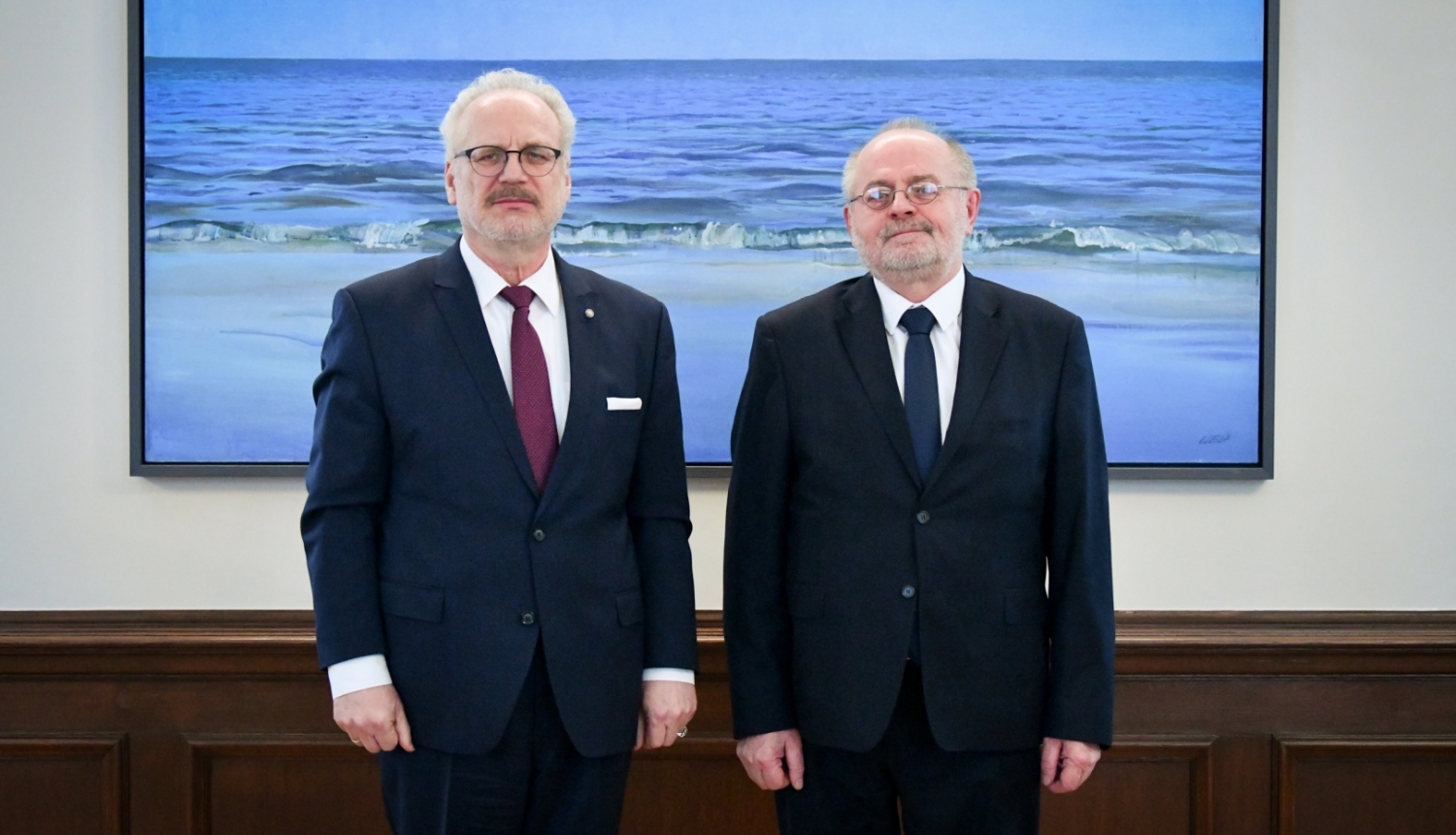 24.01.2023. Valsts prezidents Egils Levits tiekas ar Rīgas Juridiskās augstskolas rektoru, profesoru Ādamu Czarnotu ( Mr Adam Czarnotu). Foto autors: Ilmārs Znotiņš, Valsts prezidenta kanceleja.