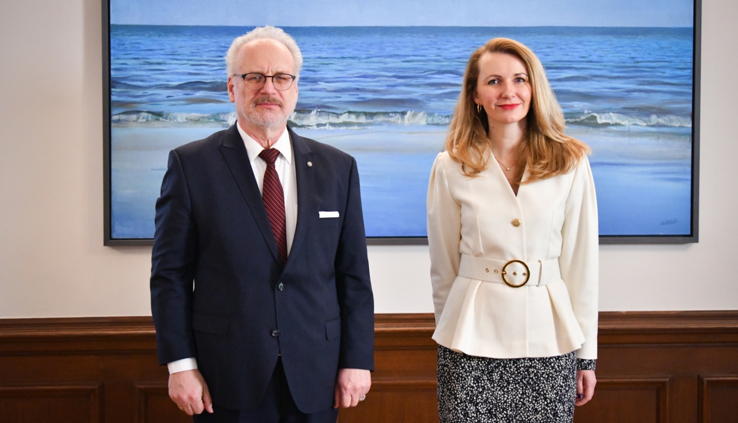 25.01.2023. Valsts prezidents Egils Levits tiekas ar tieslietu ministri Inesi Lībiņu-Egneri. Foto autors: Ilmārs Znotiņš, Valsts prezidenta kanceleja.