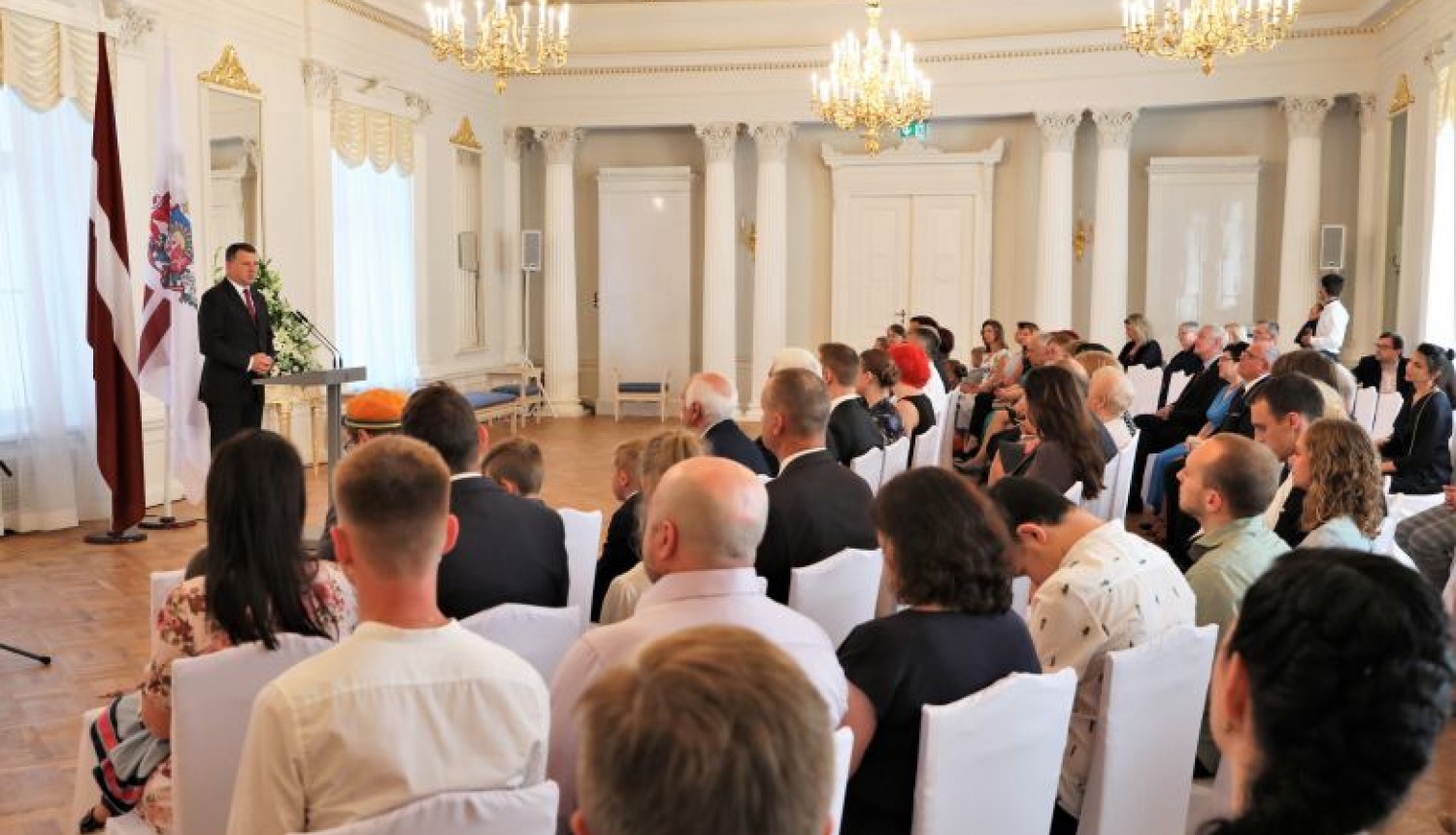 Valsts prezidents Raimonds Vējonis Rīgas pilī sveic projekta “Mēs esam Latvija” dalībniekus