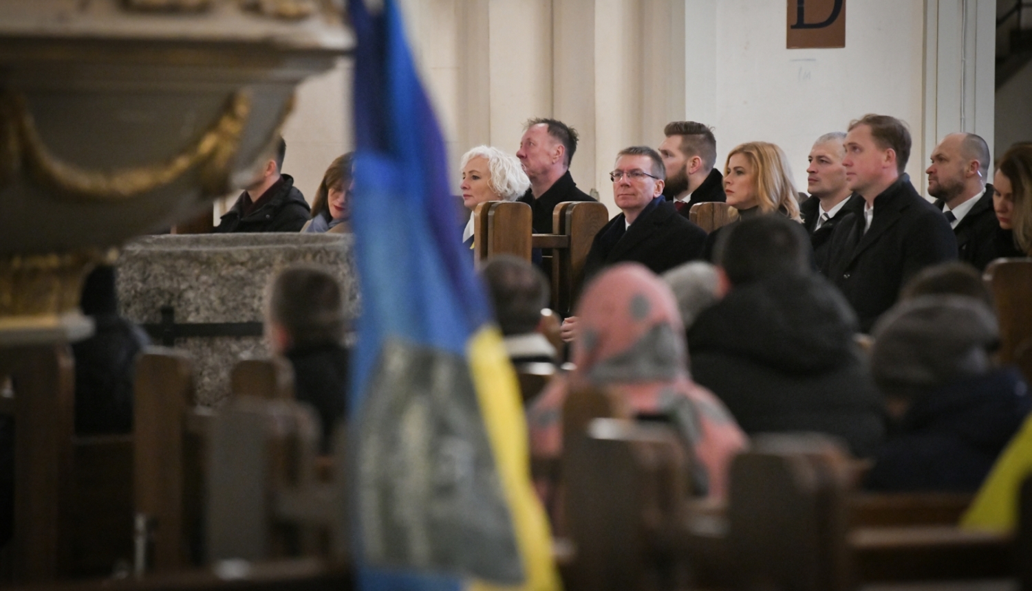 24.02.2024. Valsts prezidenta Edgara Rinkēviča dalība ekumēniskajā dievkalpojumā Rīgas Doma baznīcā par mieru Ukrainā un pieminot Krievijas pilna apmēra iebrukuma Ukrainā kritušos Ukrainas kareivjus.