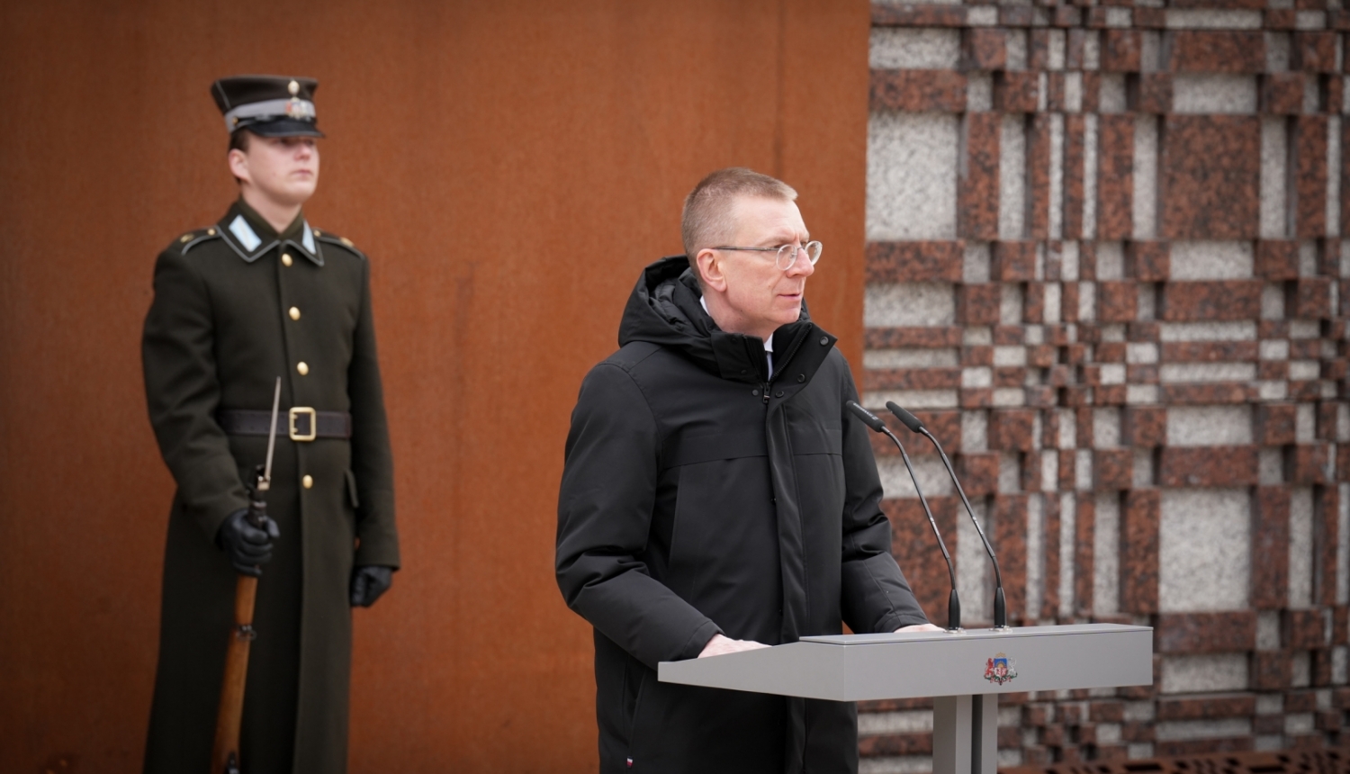 25.03.2024. Valsts prezidenta Edgara Rinkēviča uzruna Komunistiskā genocīda upuru piemiņas dienas pasākumā pie padomju okupācijas upuru piemiņas memoriāla “Vēstures taktīla”