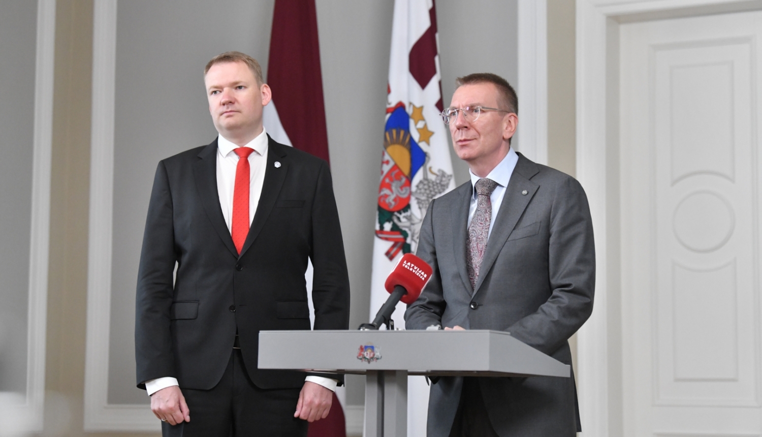01.08.2023. Valsts prezidents Edgars Rinkēvičs tiekas ar Saeimas priekšsēdētāju Edvardu Smiltēnu
