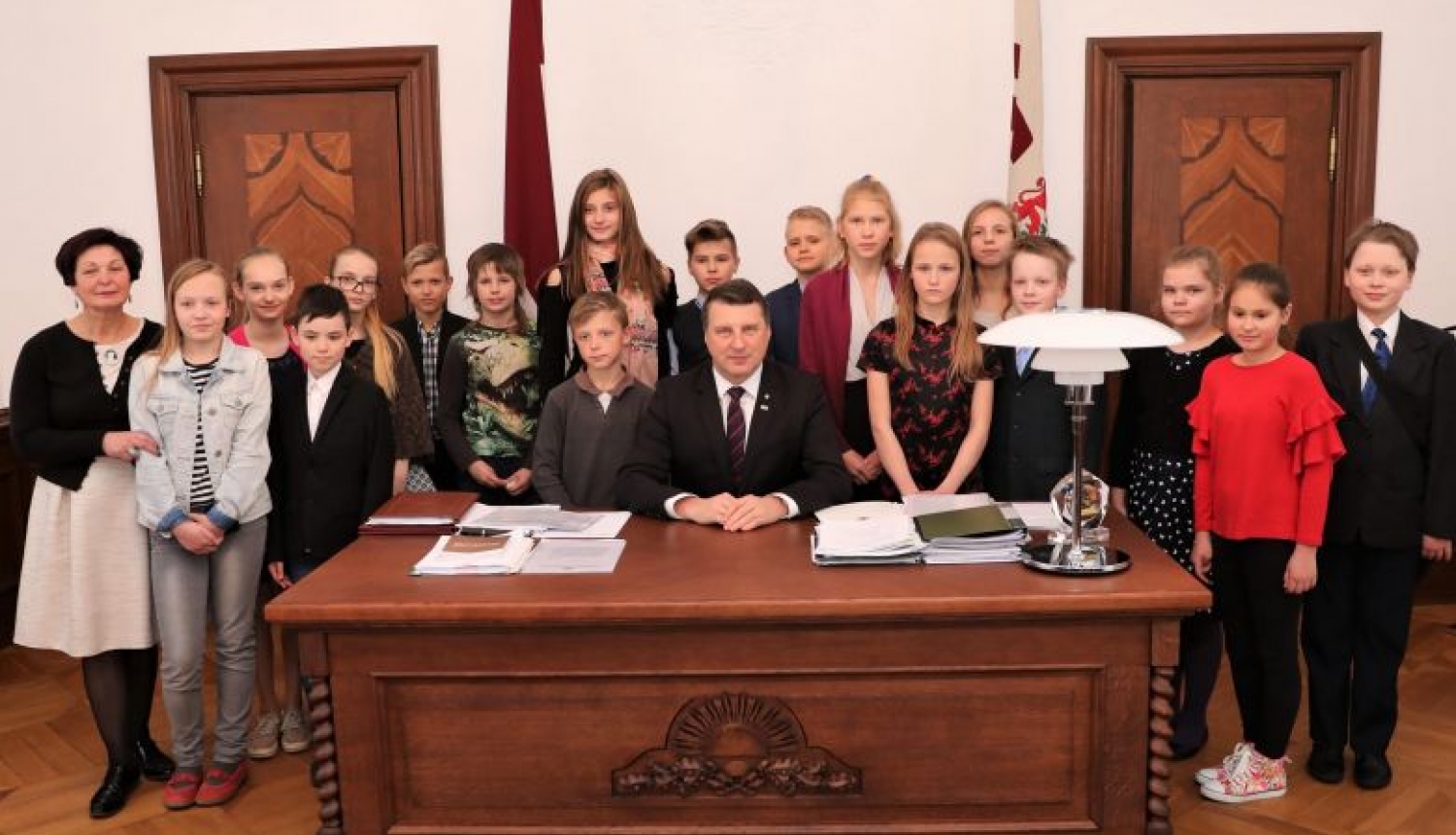 Valsts prezidents Raimonds Vējonis tiekas ar projekta “Iepazīsti savu Latviju!” dalībniekiem
